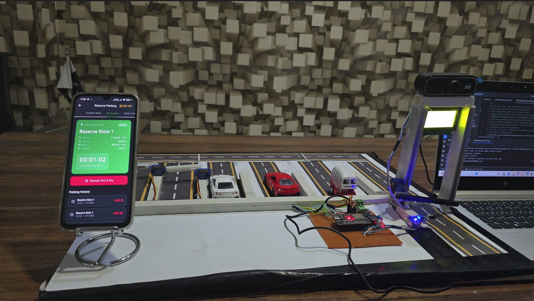 Smart Parking System Using IoT and OpenCV ,fultter application